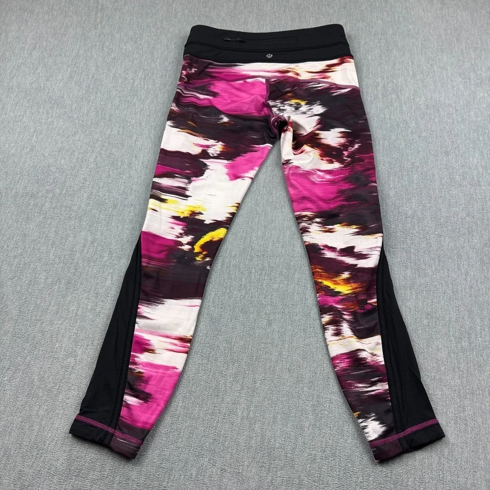 Lululemon Leggings Women 4‎ Pink Black Pace Tight 25